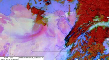 رياح نشطة وأمطار رعدية تضرب مختلف أنحاء البلاد في الساعات المقبلة